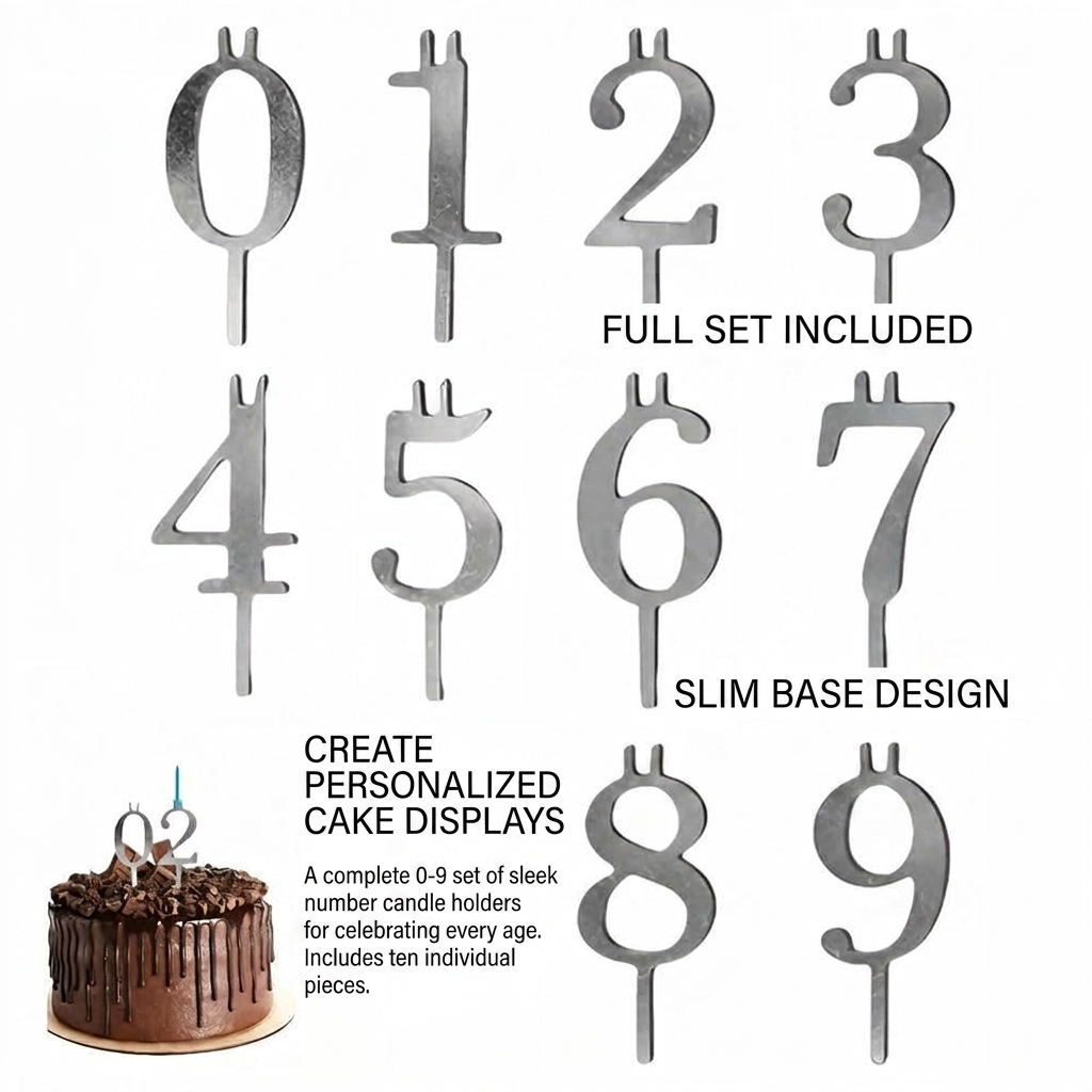 Stainless Steel Number Birthda - Holiday Candle Set ulasan dan harga