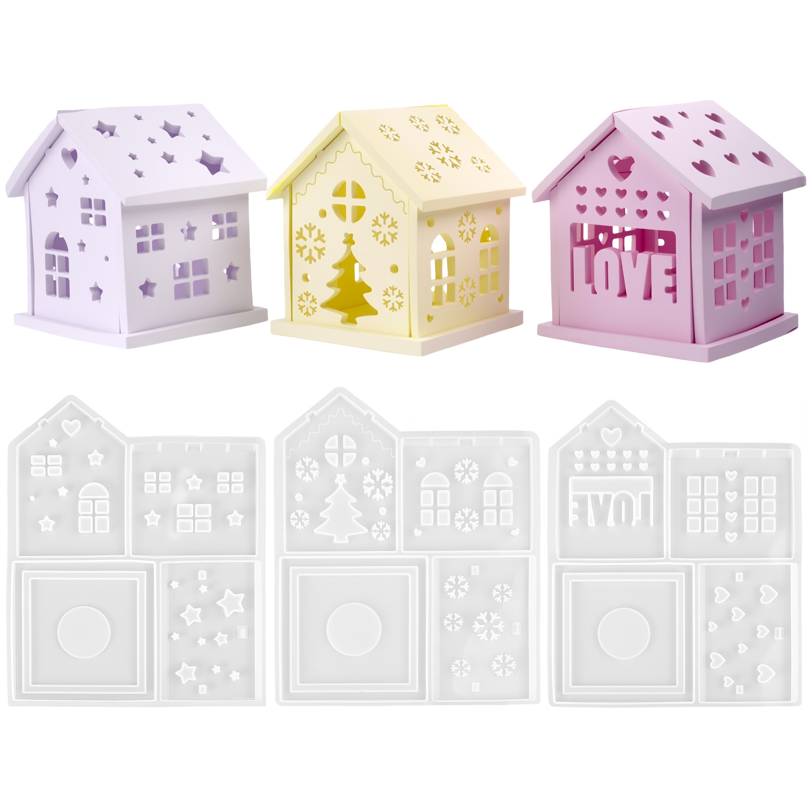 3D House Silicone Mold DIY Chr - Holiday Candle Set ulasan dan harga