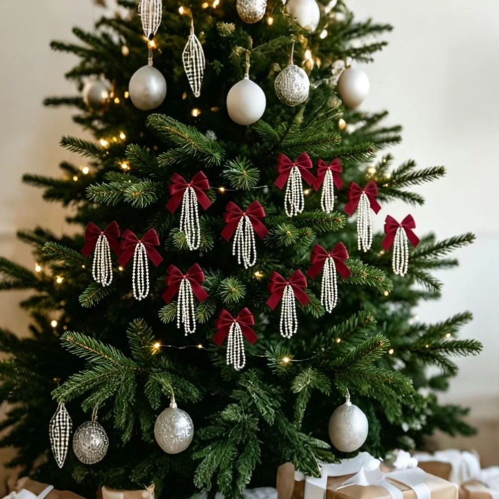 12pcs Set Christmas Tree Bows  - Gift Box Wrap Set ulasan dan harga