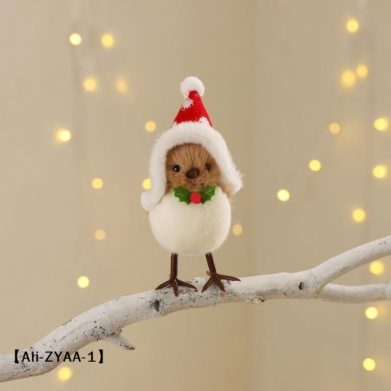【A】Christmas Plush Bird Orname - Santa Hat Plush ulasan dan harga