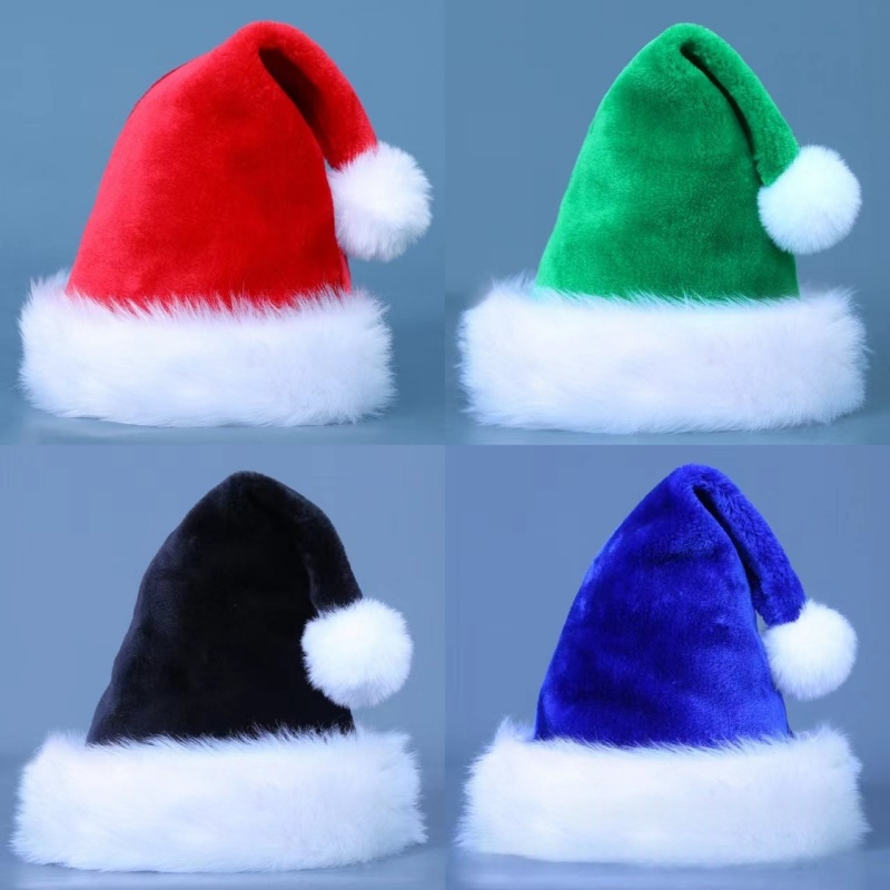 1pcPlush Santa Hats Velvet Chr - Santa Hat Plush ulasan dan harga